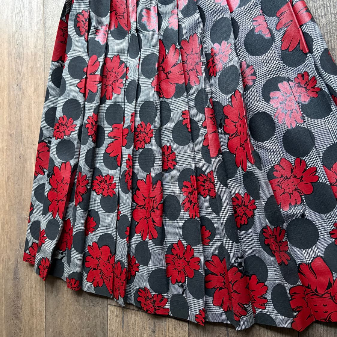 Floral Dot Pleats Skirt 상품이미지4