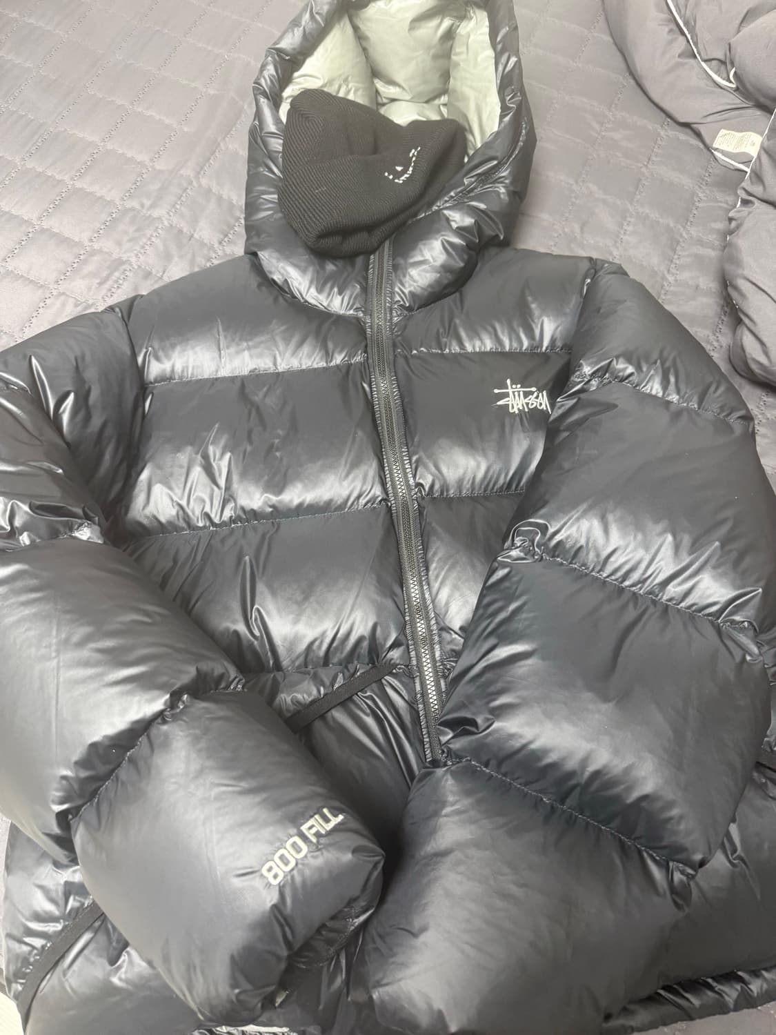 L 스투시 24fw 다운 파카 마이크로 립스탑 팬텀 블랙 상품이미지1