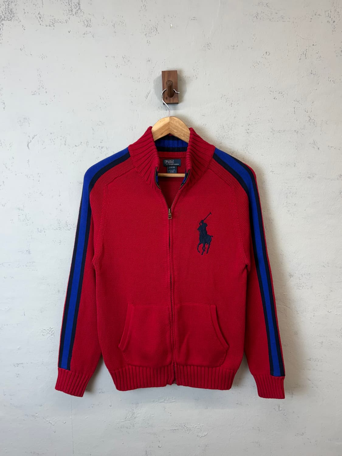폴로랄프로렌 치프키프 빅포니 보이즈 니트 집업 레드 상품이미지1