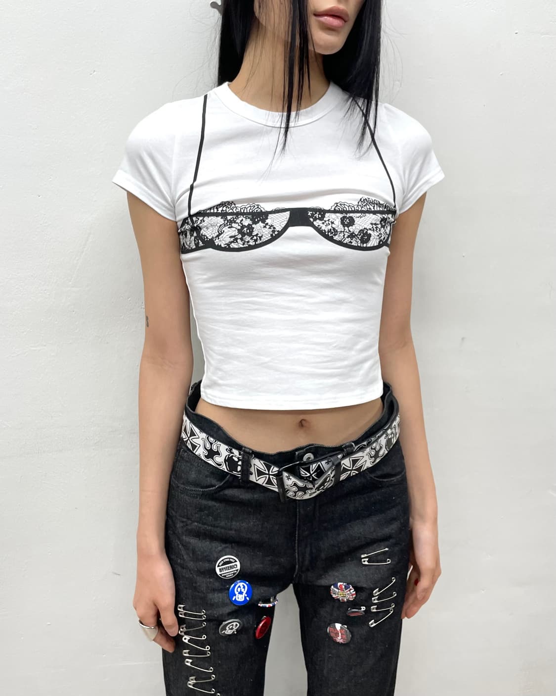 Bra top sexy white t-shirt  상품이미지4