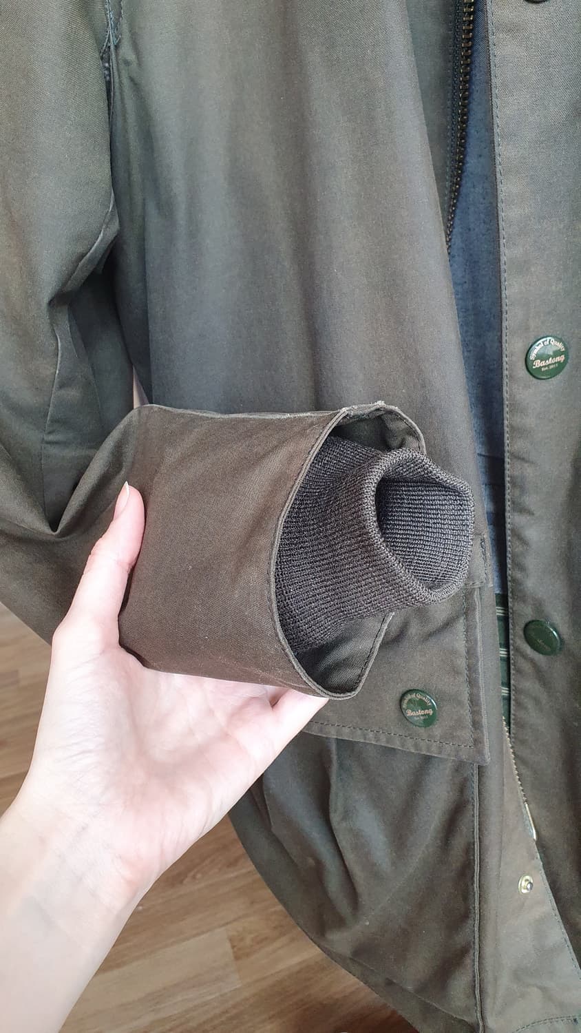 바스통 001 헌팅 왁스자켓 M 올리브 상품이미지5