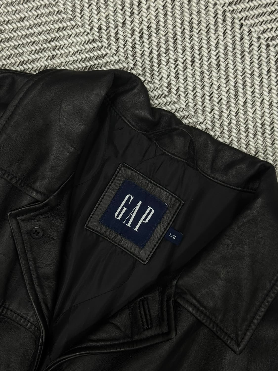 올드 갭 레더 빈티지 카 코트 블랙 L사이즈 상품이미지2