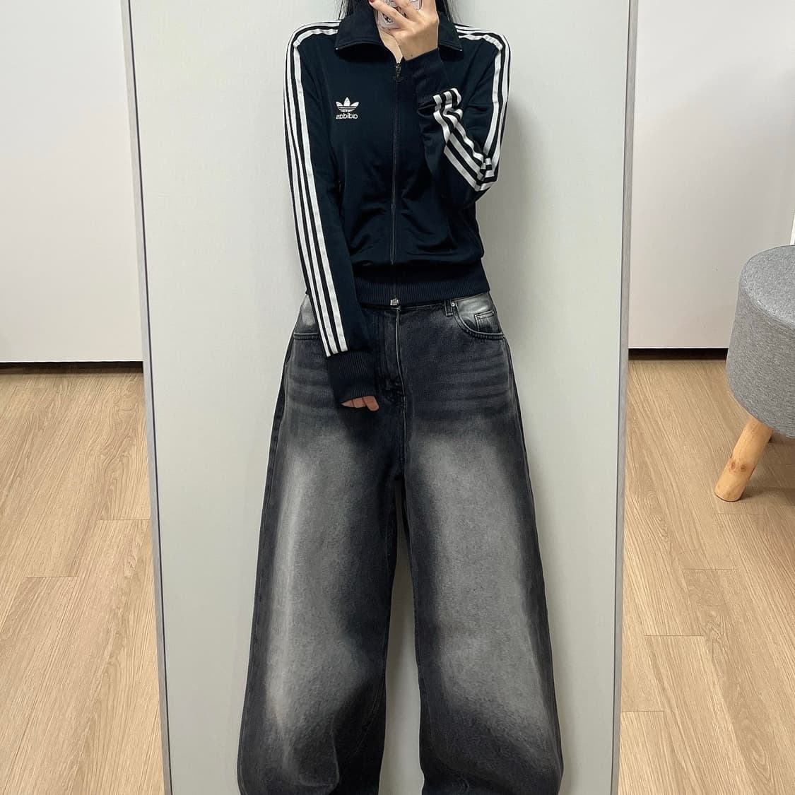 아디다스 파이어버드 블랙 실버 트랙탑 져지 상품이미지2