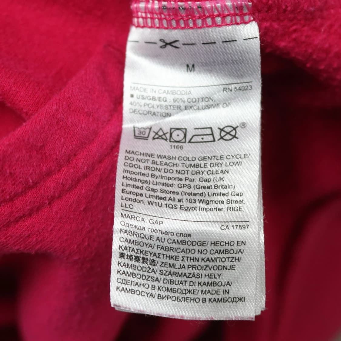갭 핫핑크 베이직 로고 후드티 63452 상품이미지8
