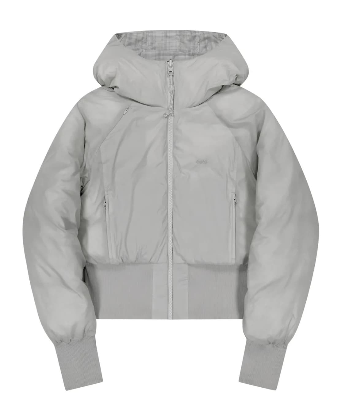 오호스 리버시블 체크패딩 그레이 상품이미지1