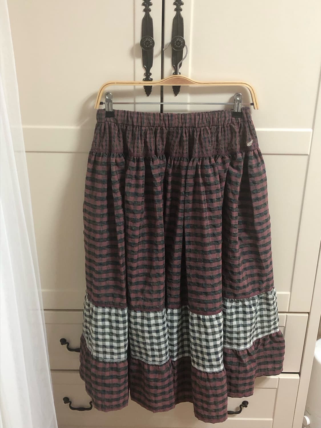 코이세이오 모리 체크 스커트 핑크 상품이미지2