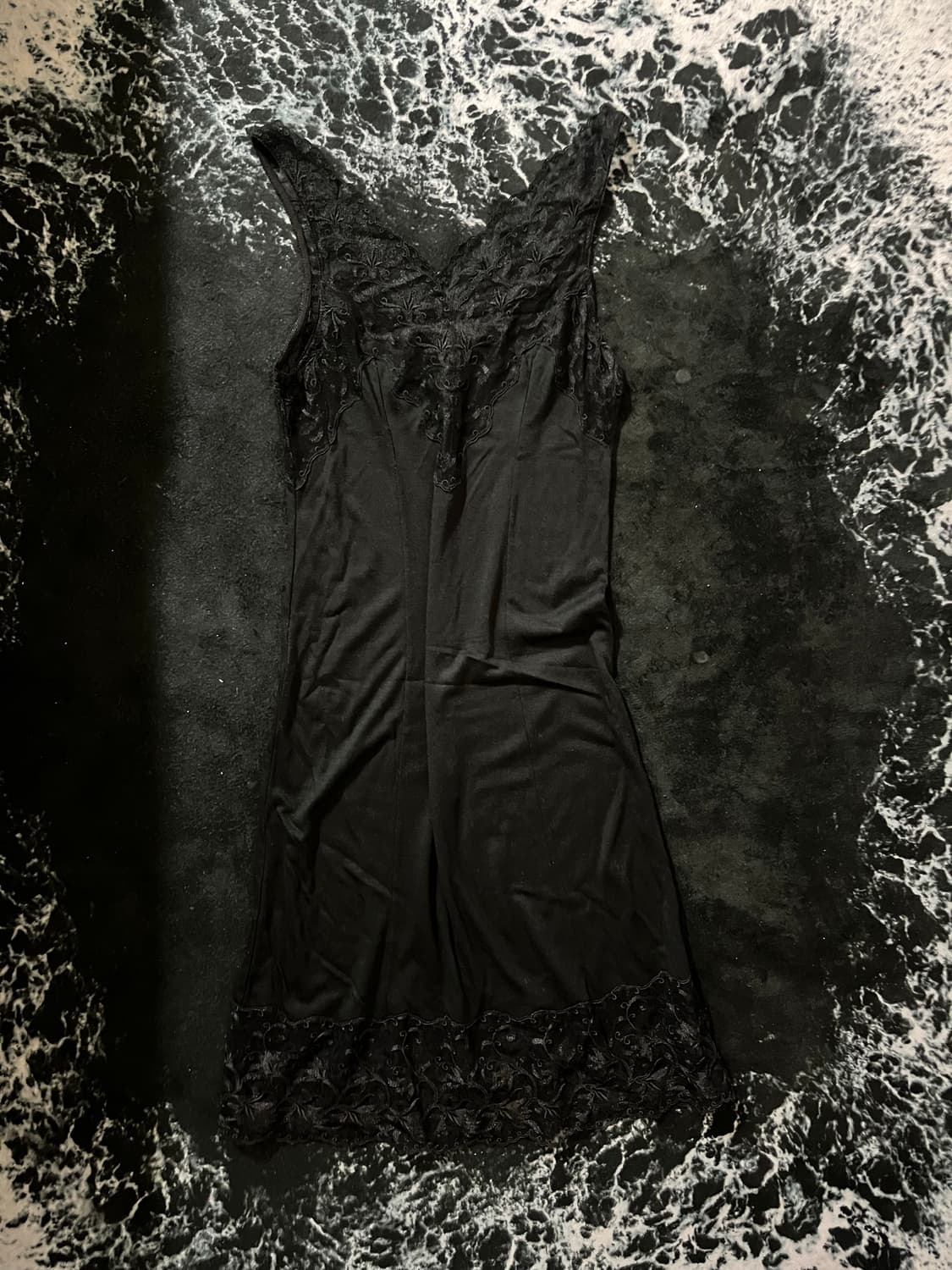 블랙레이스 롱슬립 상품이미지1