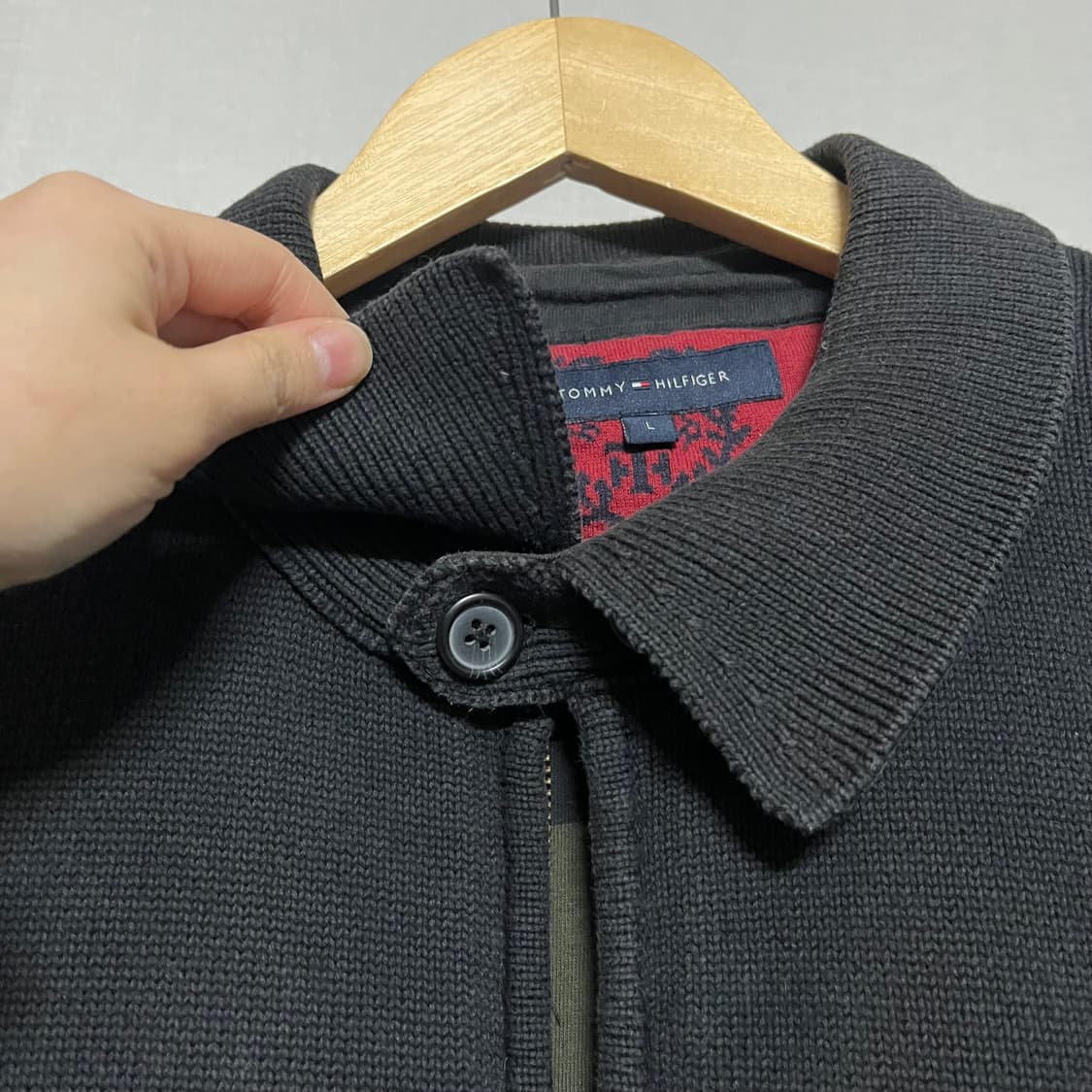 타미힐피거 블랙 스웻 자켓 L 상품이미지4