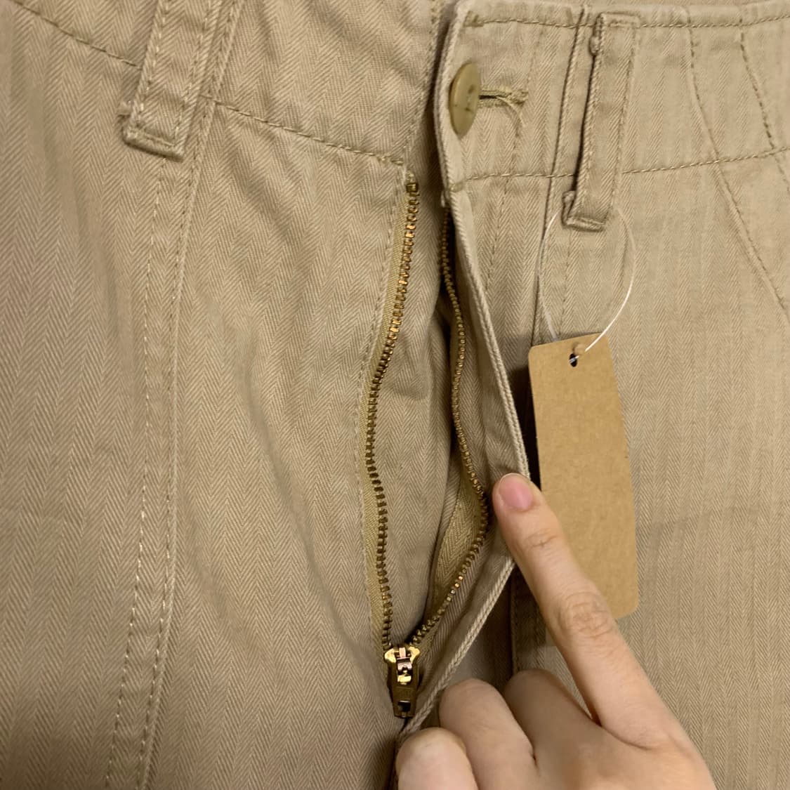 빔즈 빈티지 베이지 코튼 팬츠 면바지 S 30인치 상품이미지3