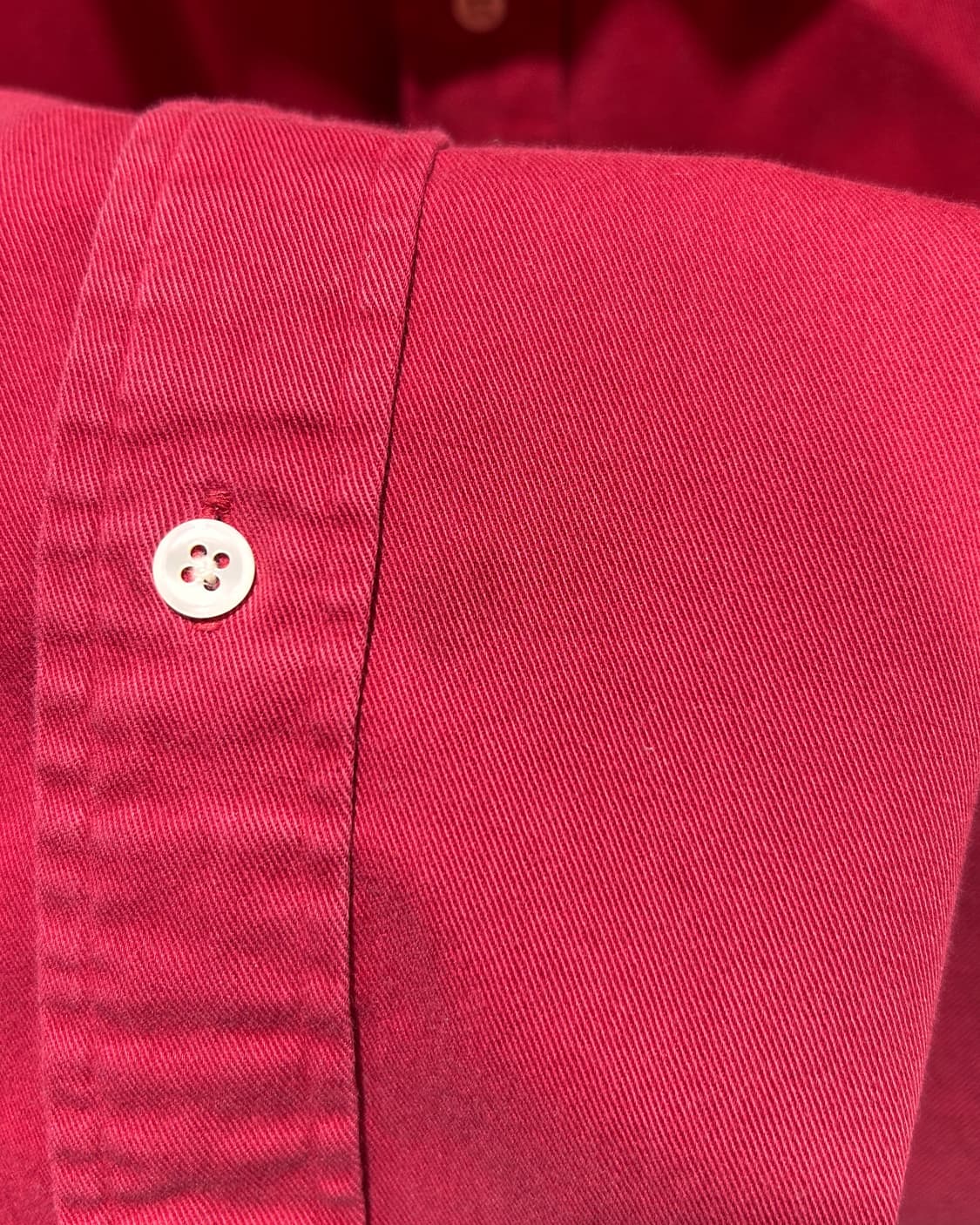 M 폴로랄프로렌 포켓 버건디 코튼 셔츠 상품이미지6