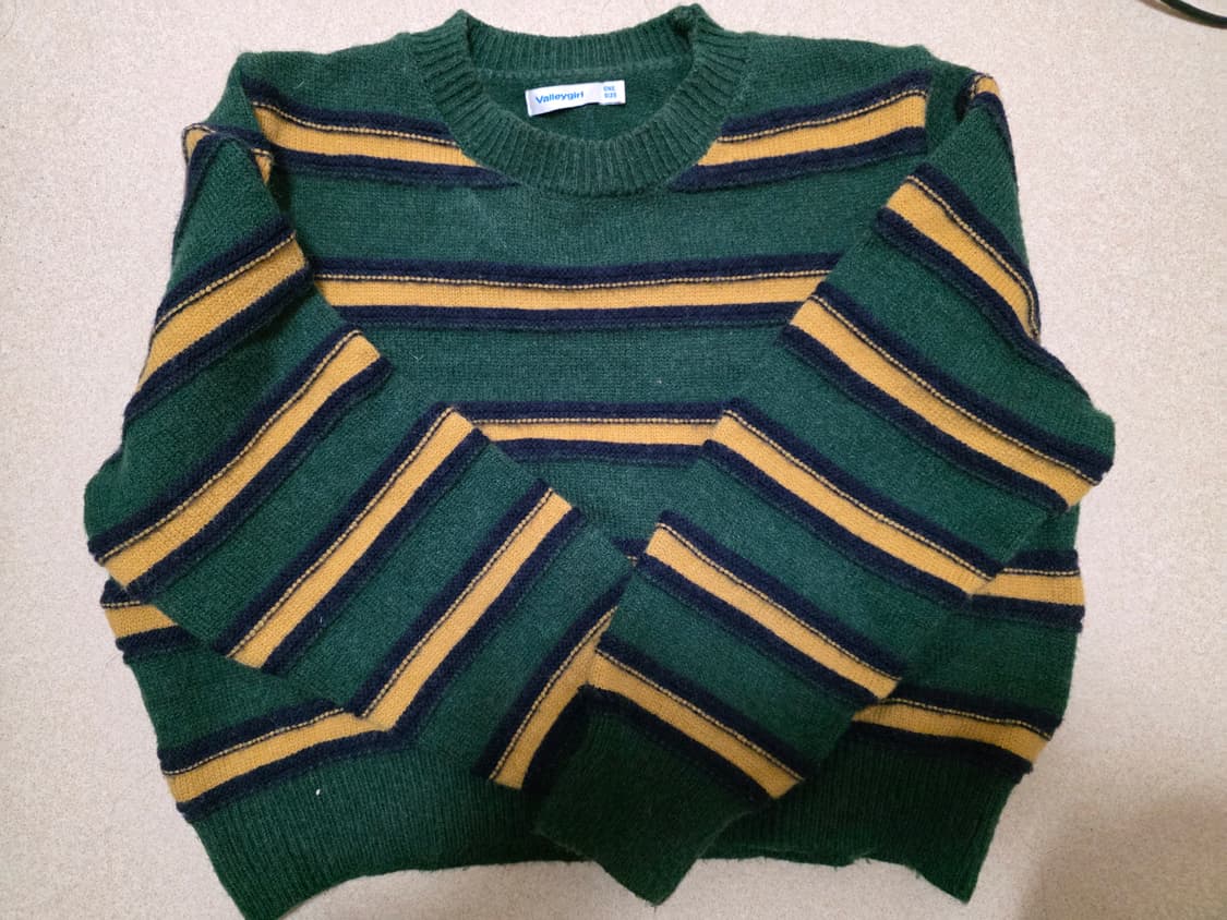 밸리걸 초록 스트라이프 니트 상품이미지2