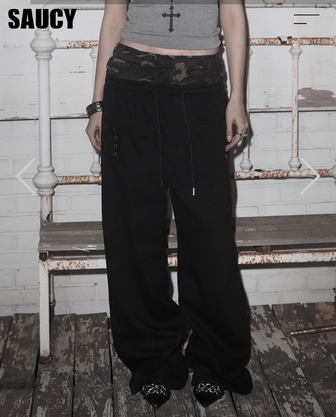 Moresaucy camo layered waist pants 상품이미지1