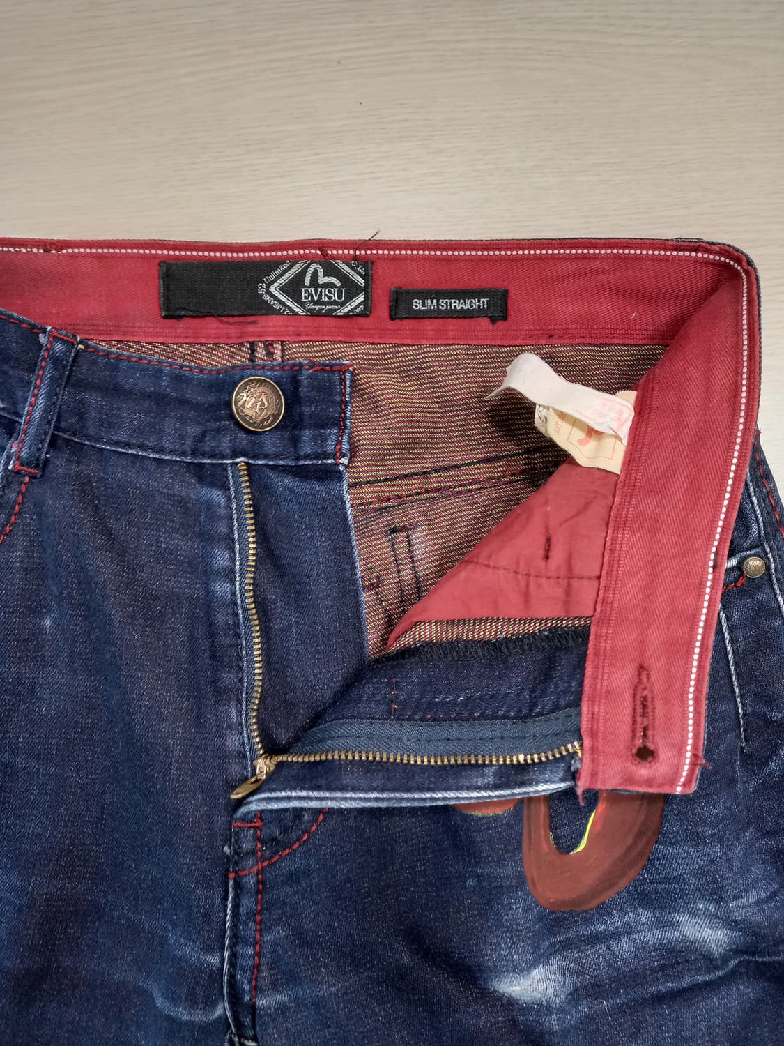 28 EVISU Kor 8포켓 워싱 스판 슬림일자진 28-950 상품이미지7