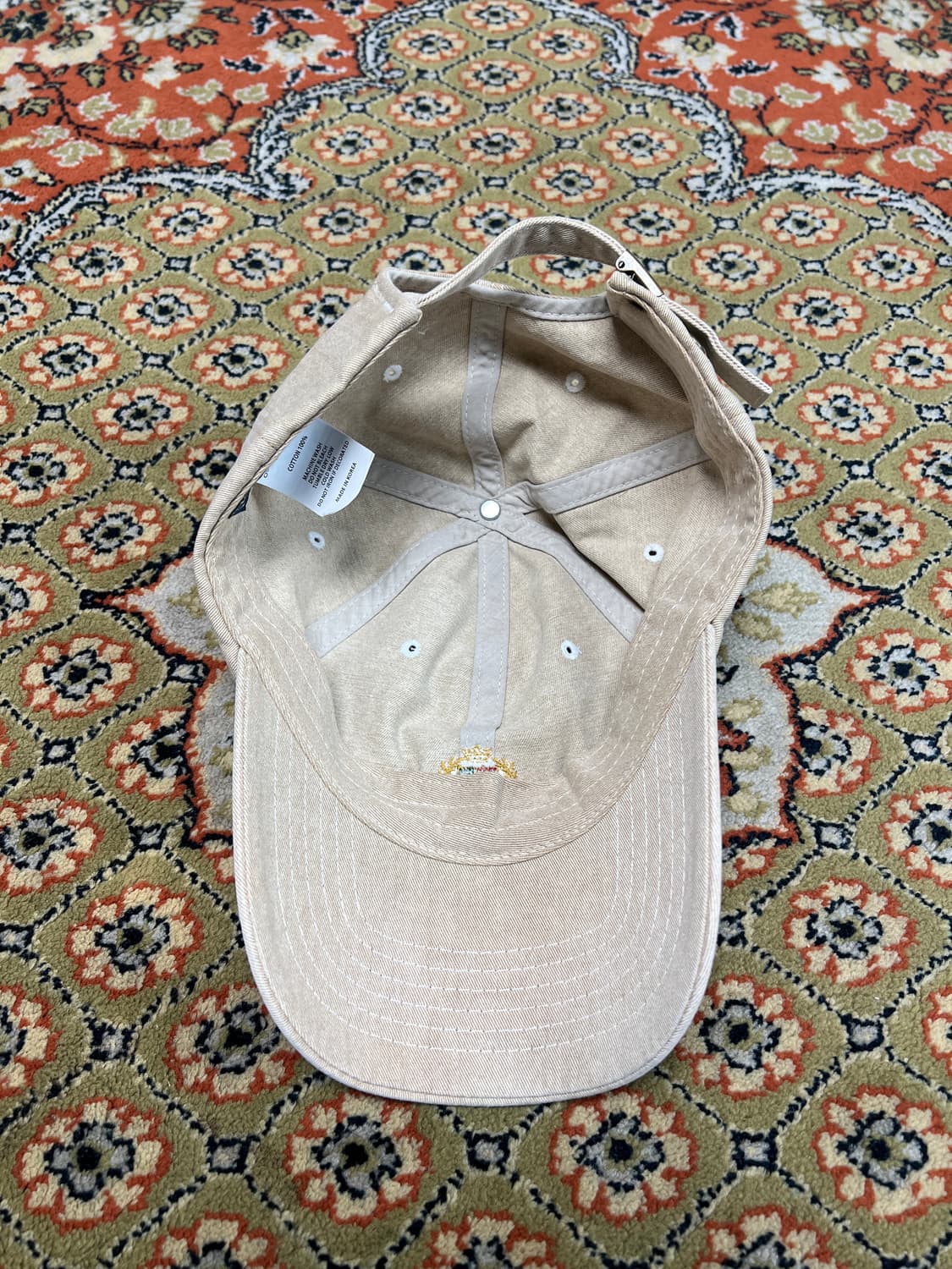 [FREE] 아웃스탠딩 로고 피그먼트 볼캡 아이보리 상품이미지3