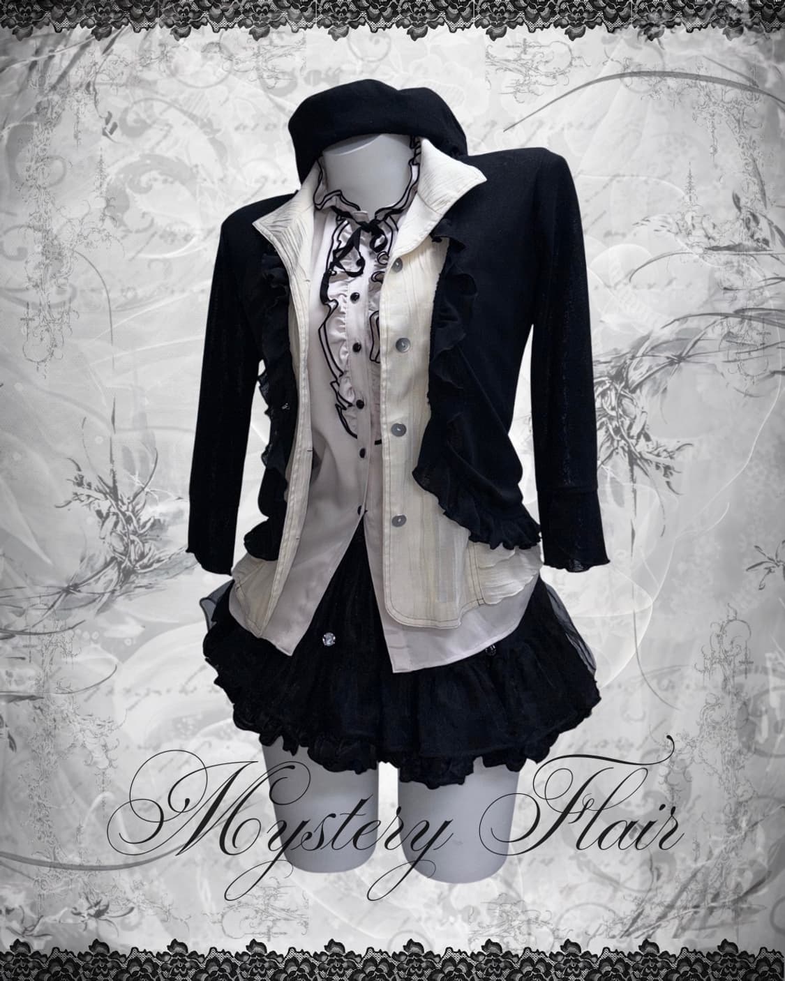 공겜여주 베스트 코디 3pcs 프릴 탑, 러블리, 로맨틱 고스 상품이미지2