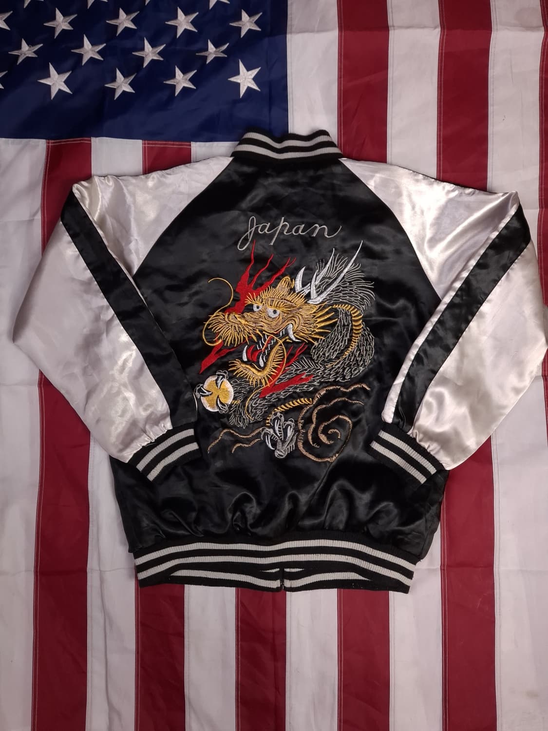 특A급 오리지날 일본판 빈티지 드래곤 자수 스카잔 상품이미지1