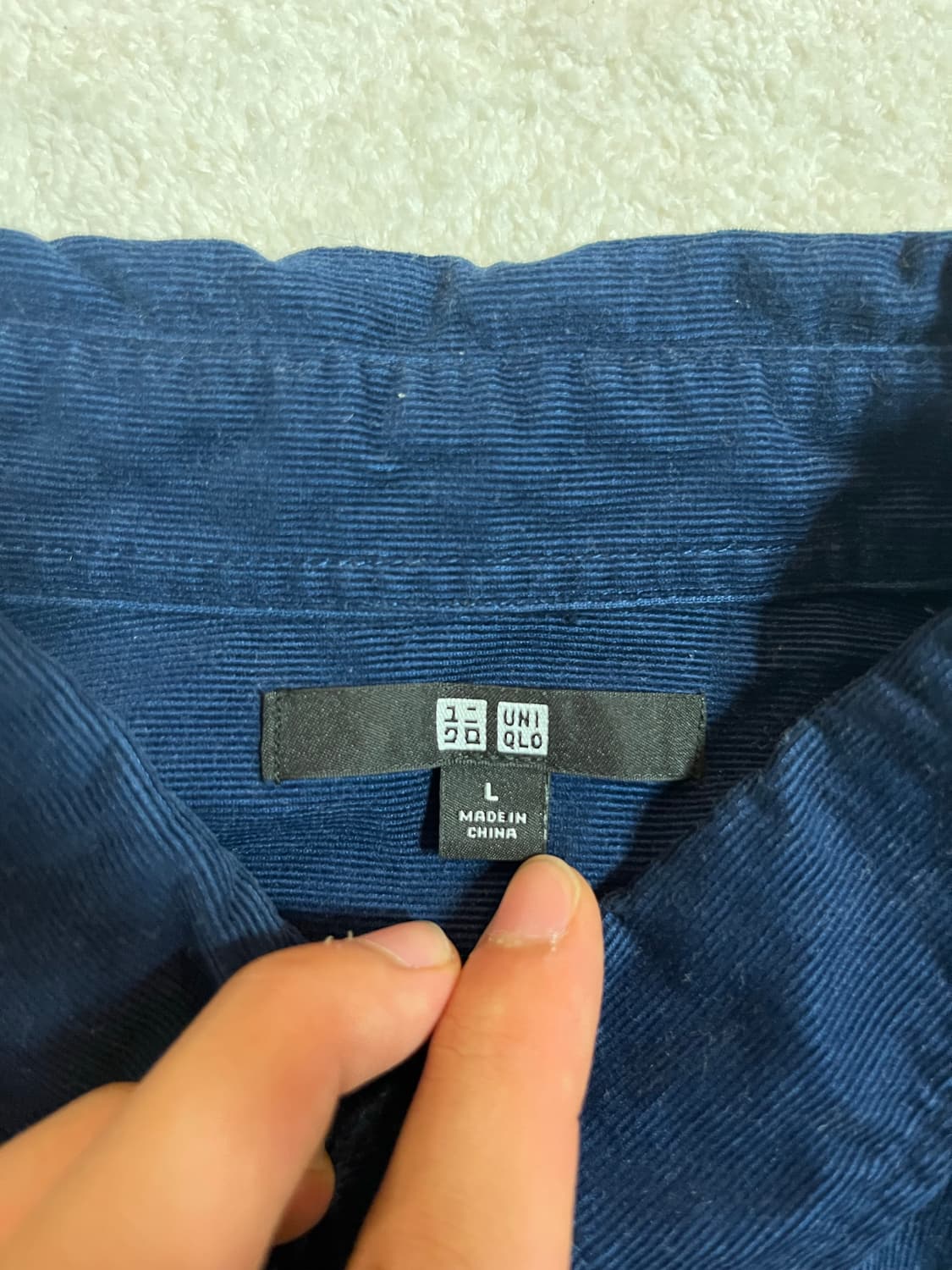 유니클로 블루 코듀로이 셔츠 상품이미지6