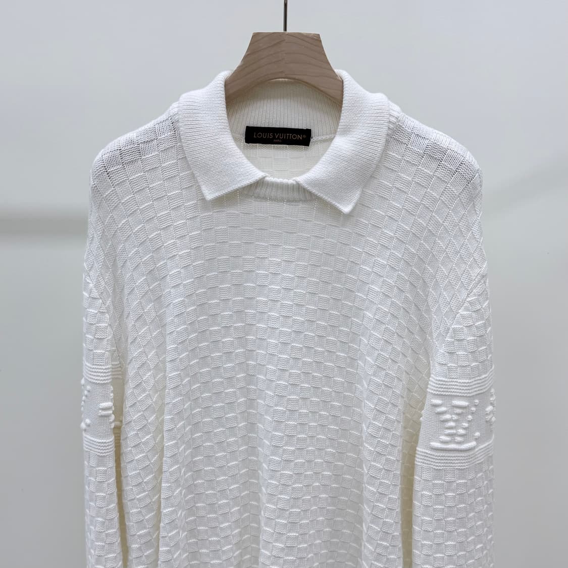 [S+급/2XL] 루이비통 다미에 풀 오버 니트 화이트 상품이미지2