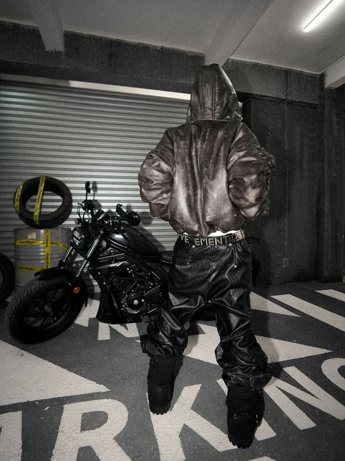 Opium Crumple Leather Hoodie Jacket 상품이미지4