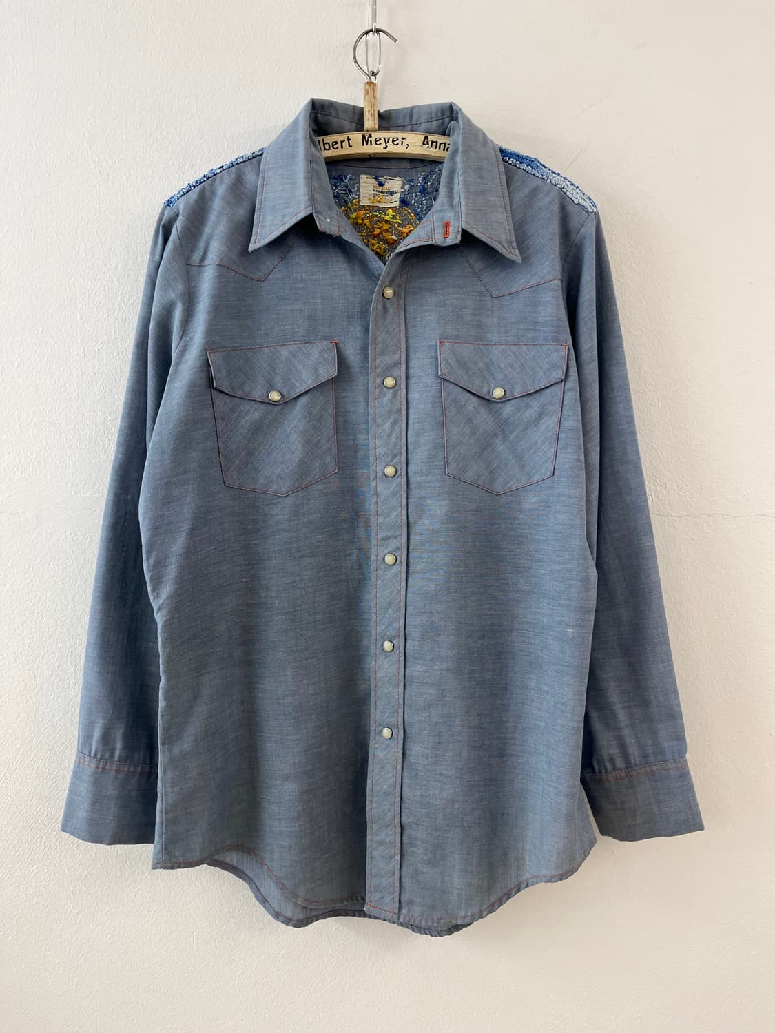 70s USA BIG MAC 빈티지 샴브레이 웨스턴 셔츠 상품이미지2