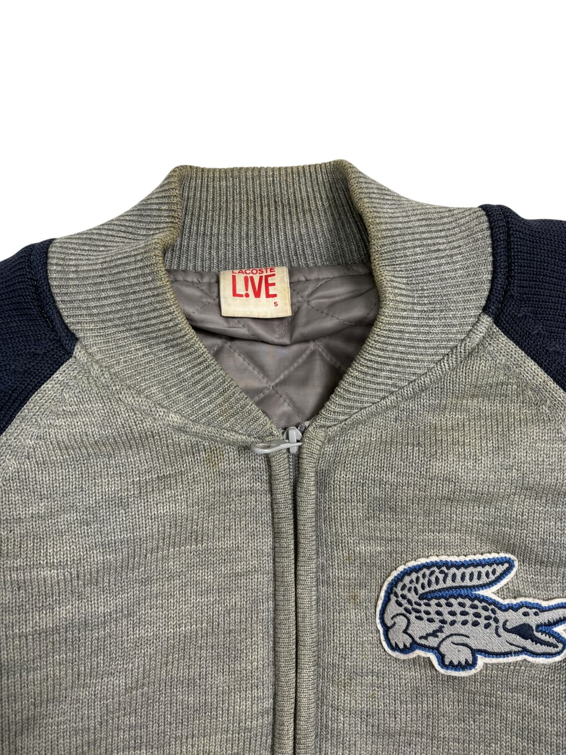 라코스테 라이브 블루 배색 야구 점퍼 니트 상품이미지6