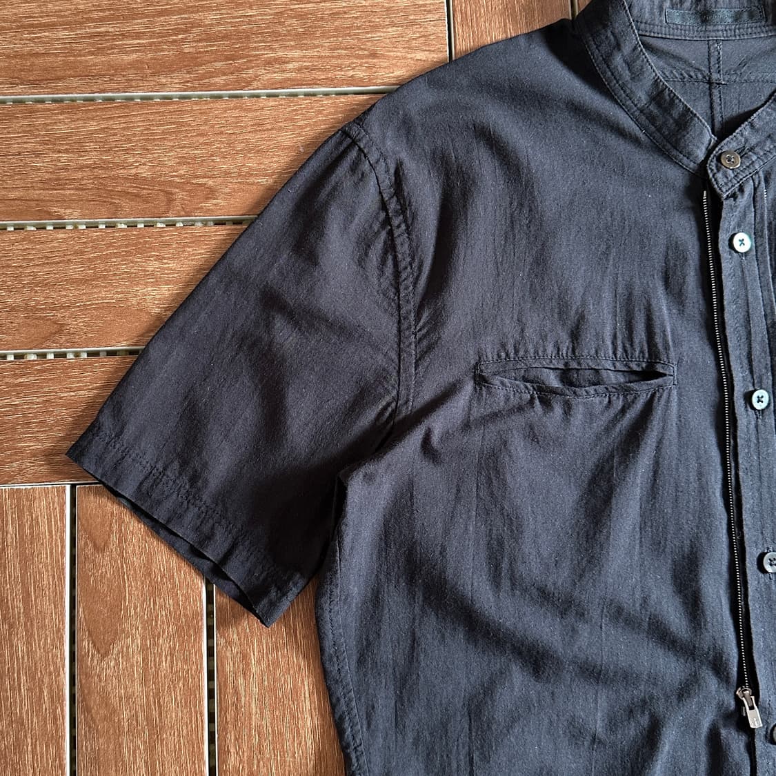 The Viridi Anne zip silk 1/2 shirts 상품이미지3
