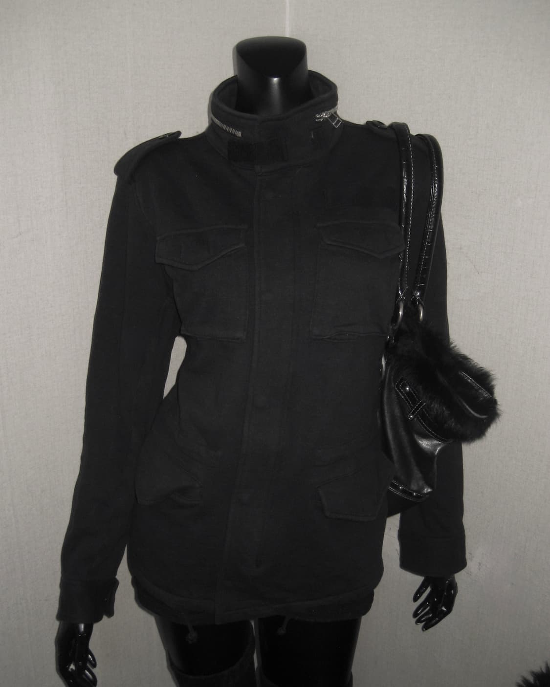 COMME CA ISM 콤사이즘 블랙 포켓 하이넥 투지퍼 집업 자켓 상품이미지2