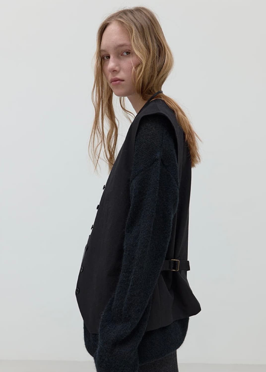 repos Over Cotton Vest Black 상품이미지3