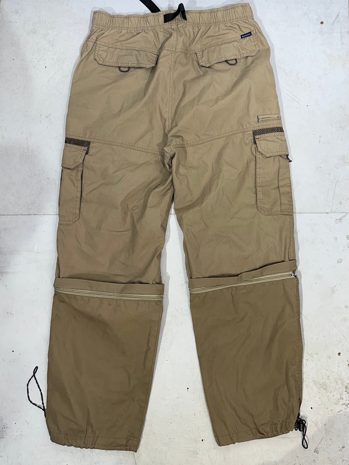 90s 컨버스 베이지 대대장 유틸리티 무릎 절개 와이드 카고 팬츠 L 상품이미지5