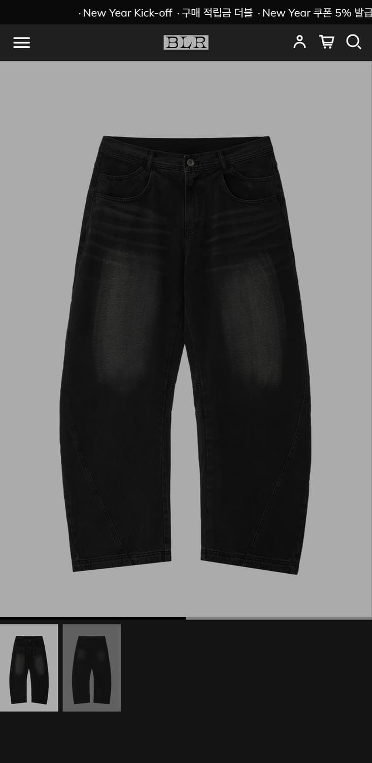 CURVED LINE DOUBLE POCKET WASHING DENIM 상품이미지1