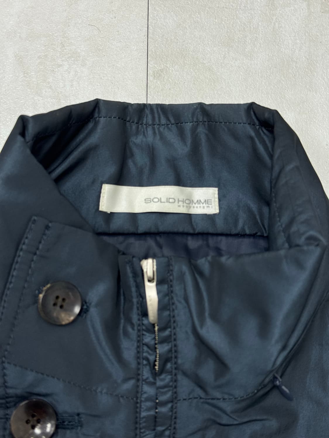 •SOLID HOMME 네이비 폴리에스터 반집업 자켓 상품이미지4