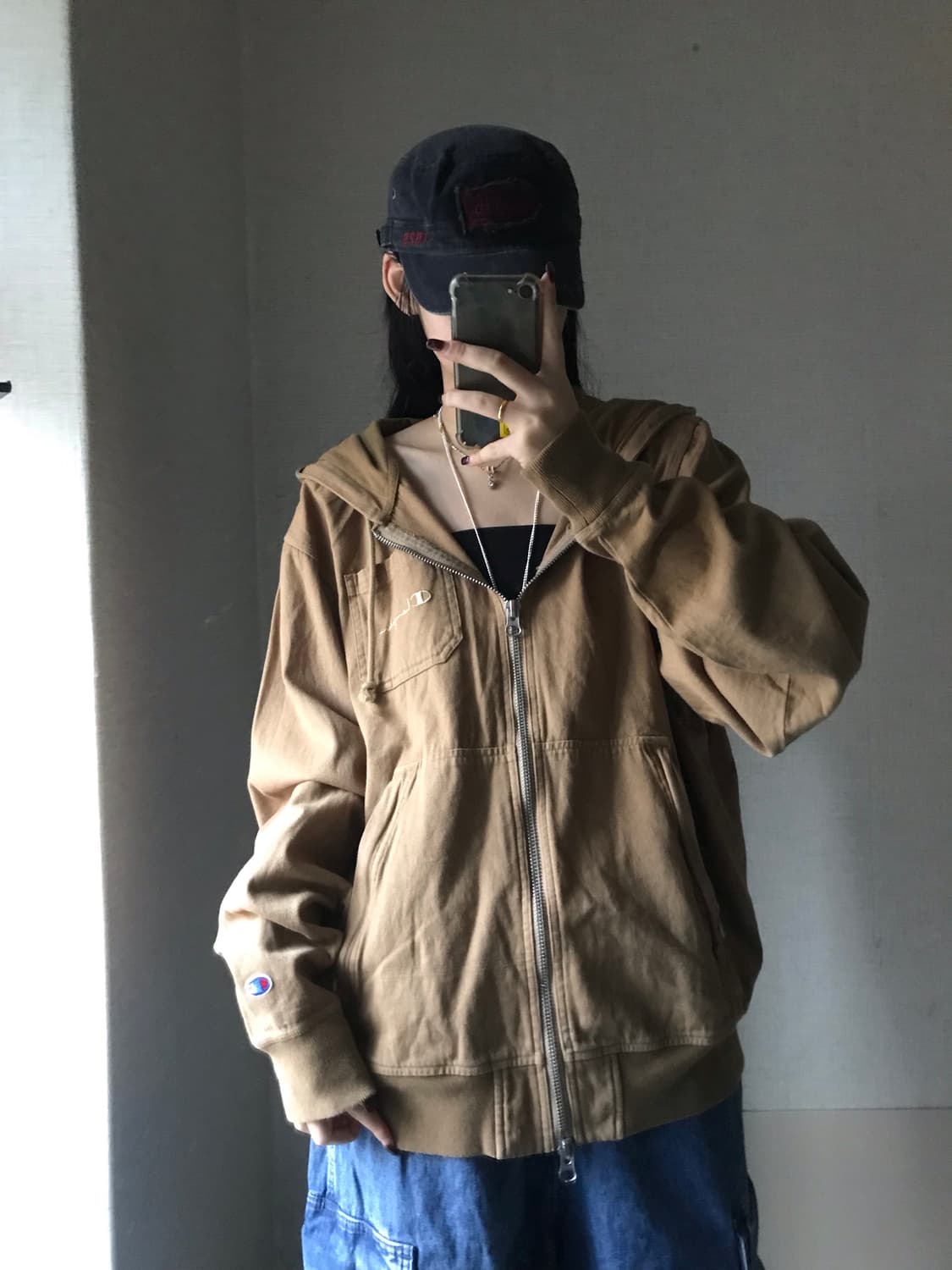 챔피언 베이지브라운 워크 후드집업 상품이미지5