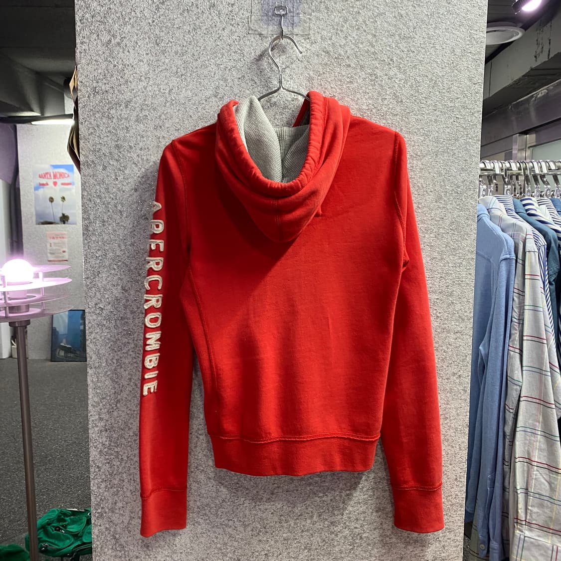 아베크롬비 사이드 스펠로고 y2k 레드 후드집업 B4291 상품이미지6