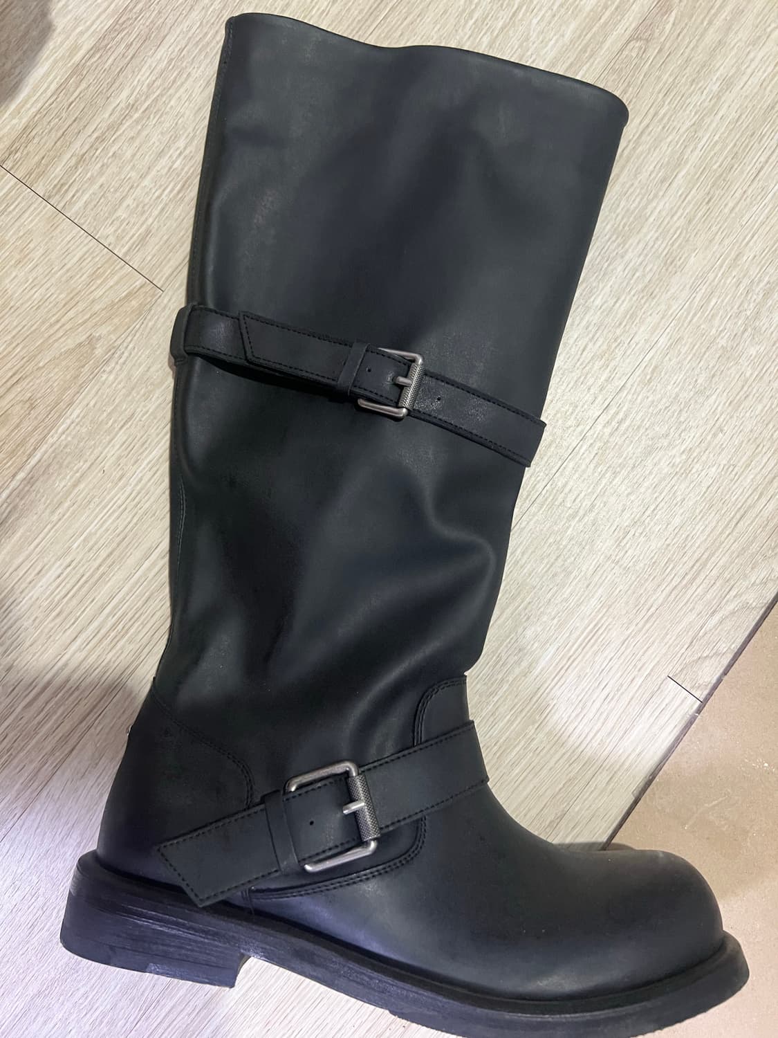 네거티브쓰리 슬라우치 롱부츠 240 워시드 블랙 판매 상품이미지6