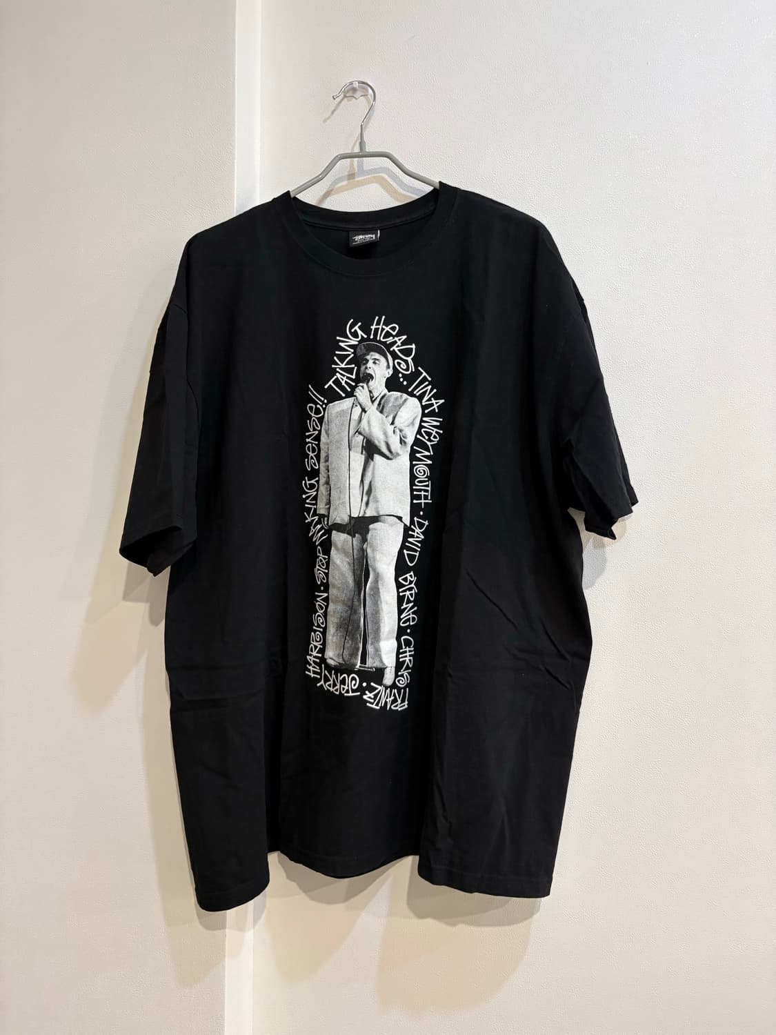[XXL] 스투시 x 토킹 헤즈 스탑 메이킹 센스 티셔츠 블랙 상품이미지1