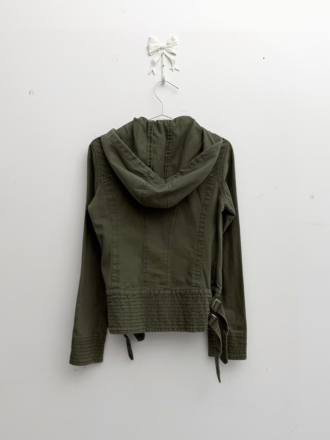 y2k 벨티드 디테일 코튼 후드 자켓 상품이미지4