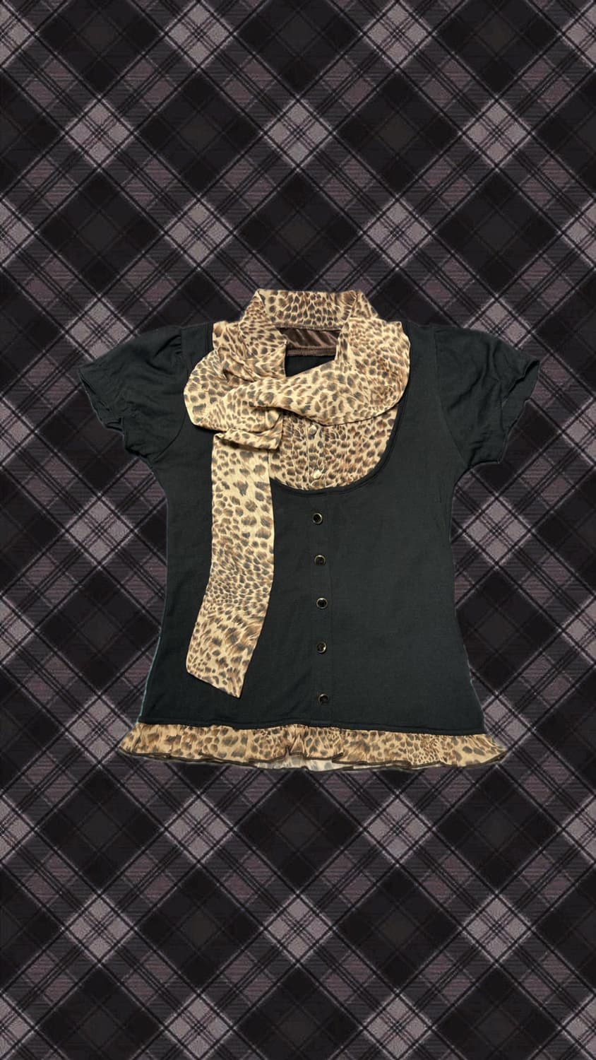 Gyaru leopard tshirt 상품이미지2