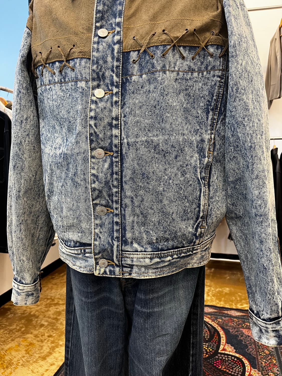 BOBSON 스웨이드 패널 데님 자켓 상품이미지4