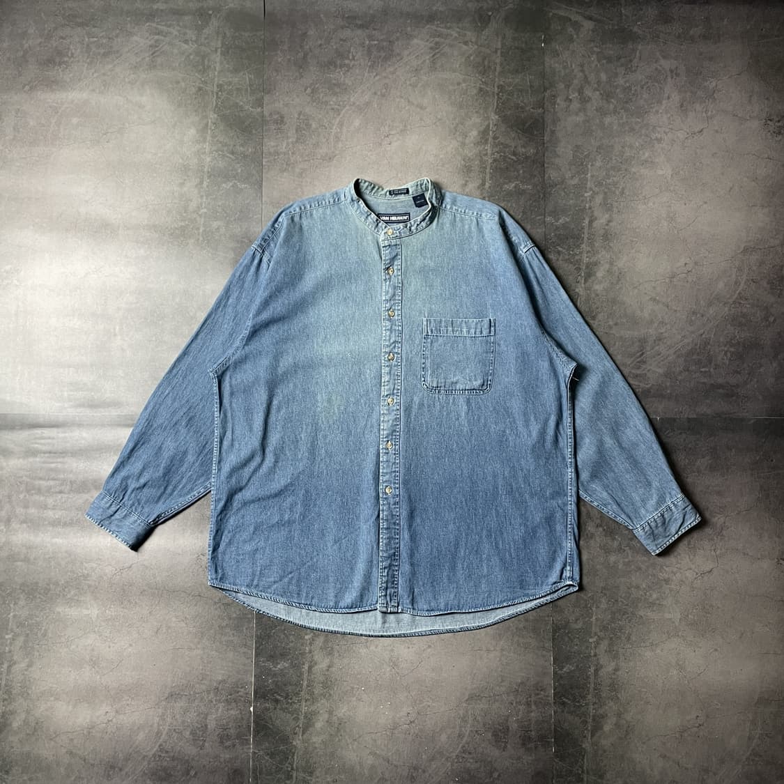 VANHEUSEN 빈티지 코튼 밴드카라 데님 셔츠 A00632 상품이미지1