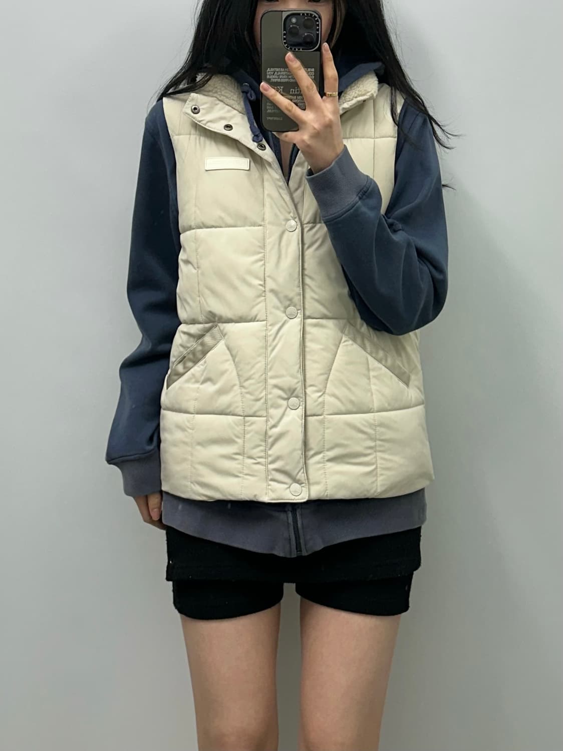 에디바우어 로고 아이보리 퀼팅 조끼패딩 상품이미지1