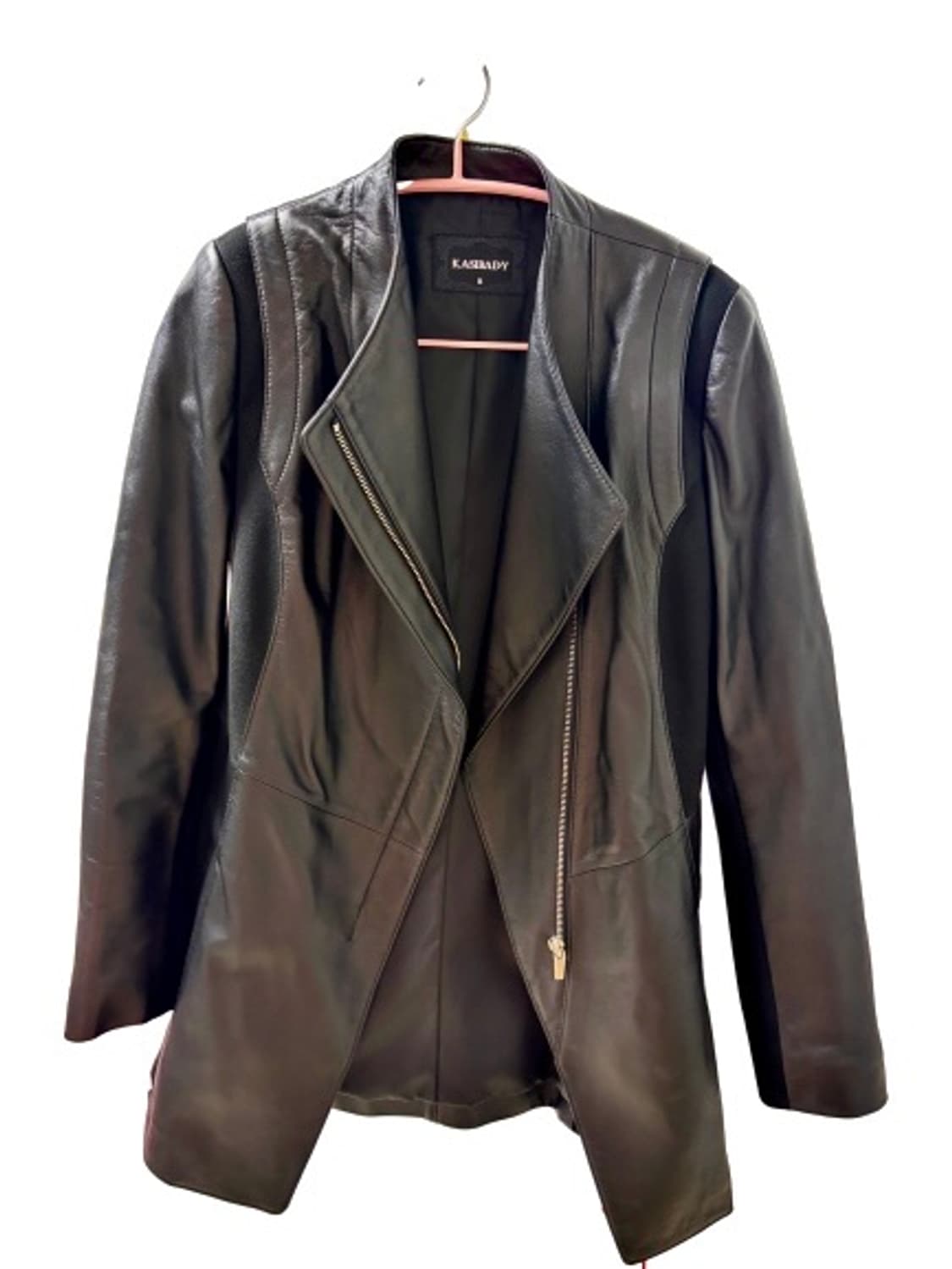 KASIBADY Panel mixed leather jacket 상품이미지1