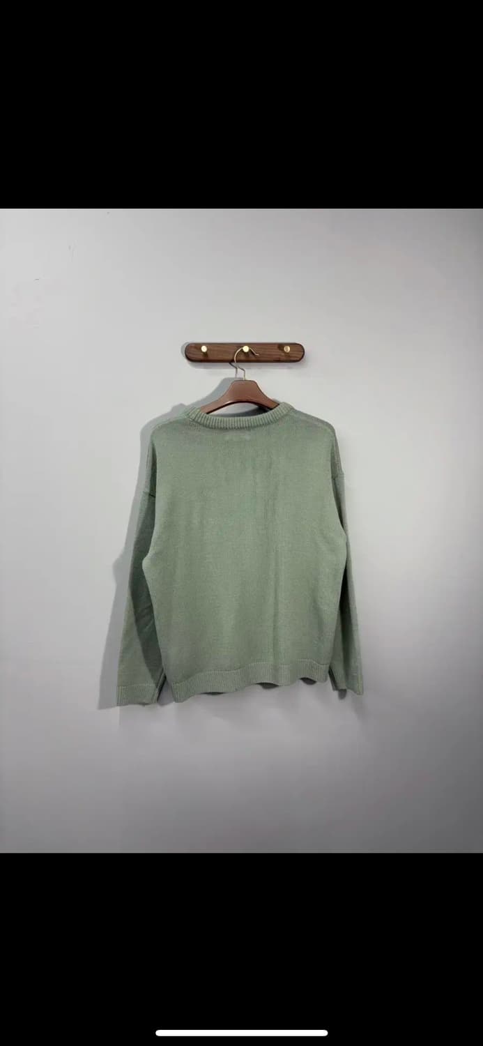 빈티지 빅 레터링 그린 니트 H935 상품이미지3