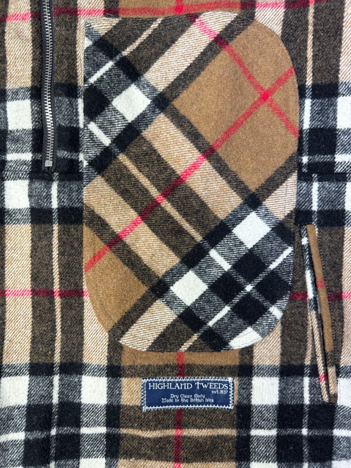 웰던 we11done 체크 하프 집업 초판 베이지 OS 상품이미지3