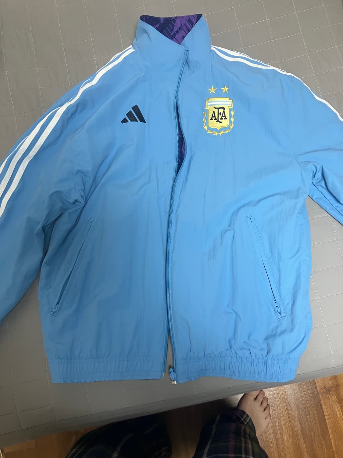 아디다스 아르헨티나 양면 리버시블 앤섬 바람막이 트랙 자켓 상품이미지1