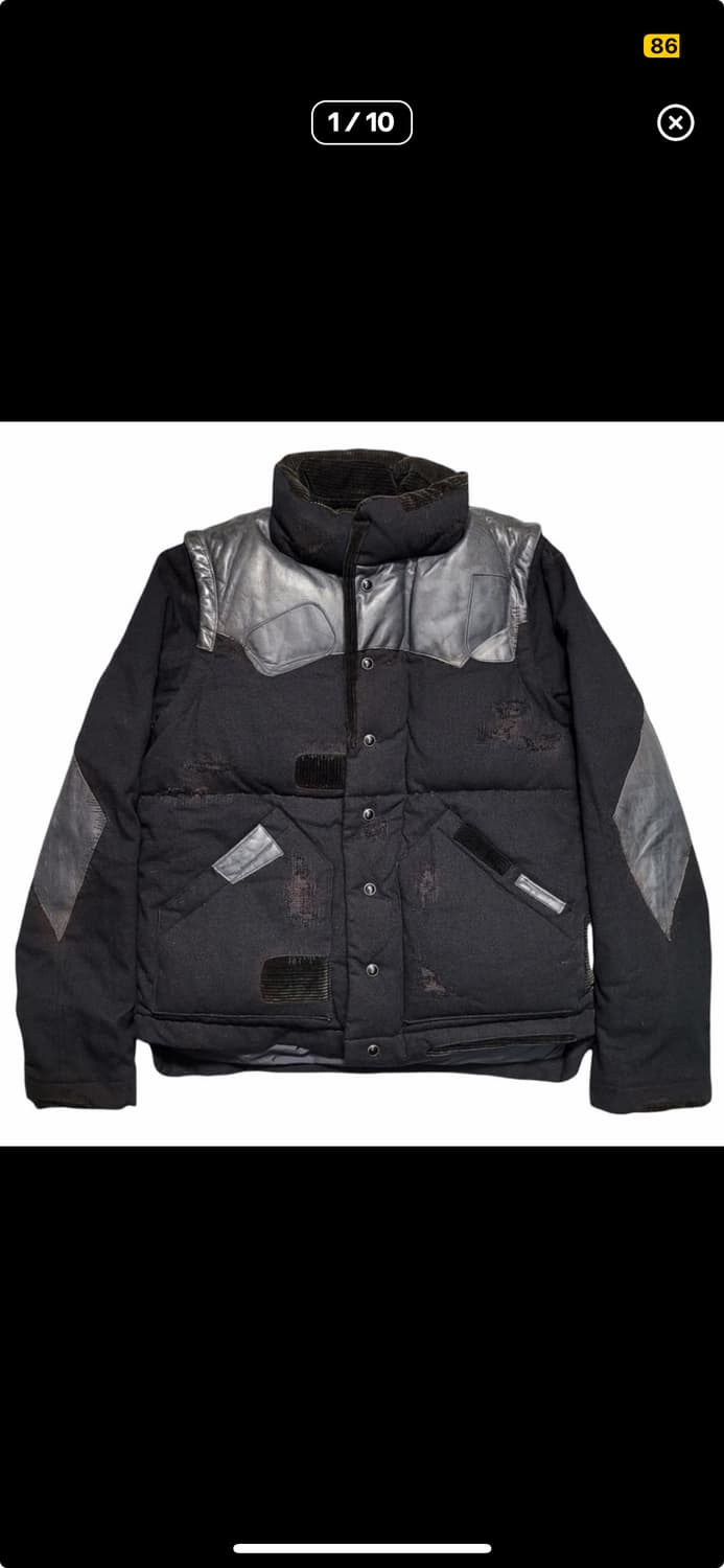 Mihara Yasuhiro 가죽패치 패딩점퍼 상품이미지1