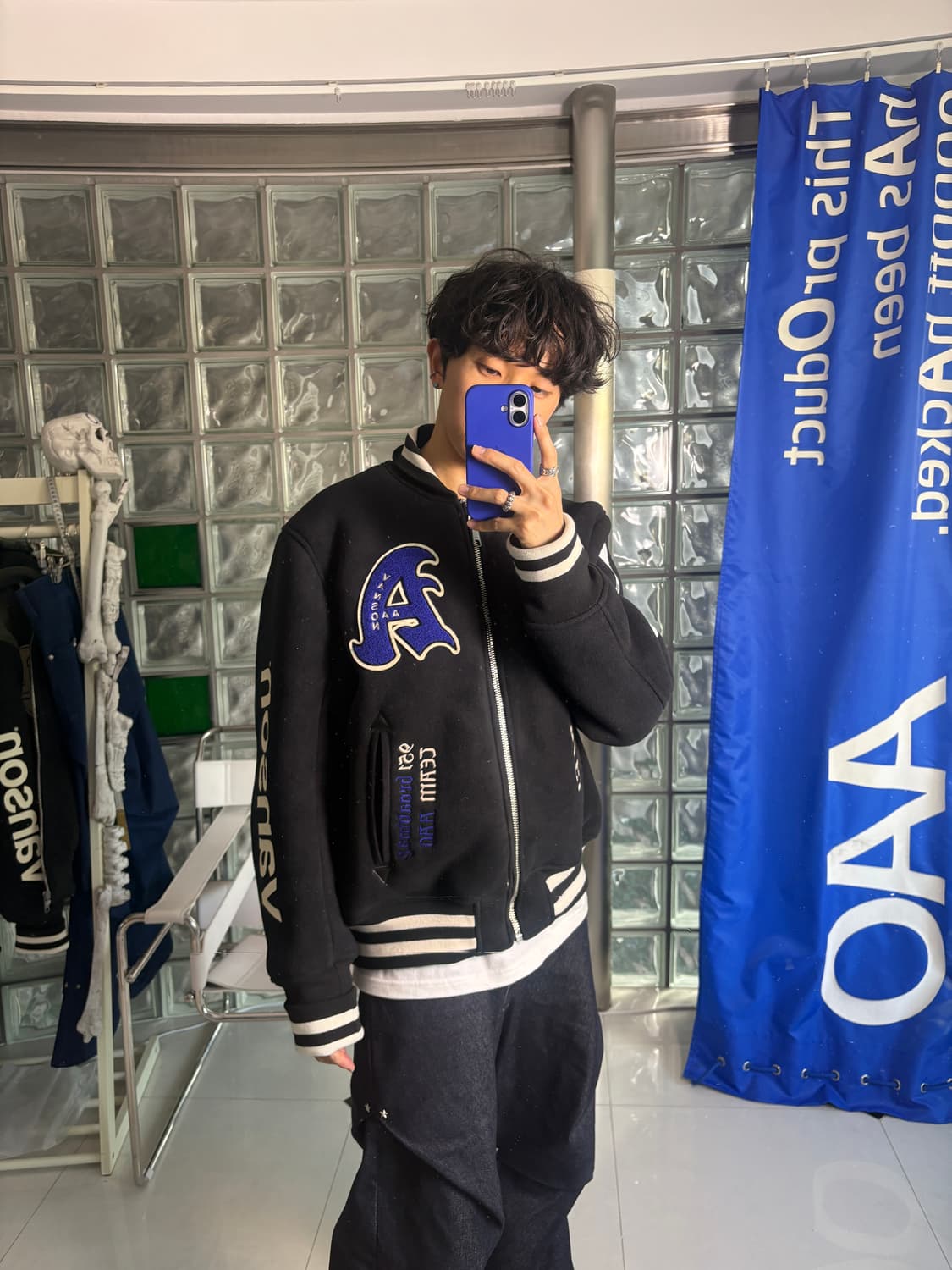 예약/ X AAO crop varsity jacket 크롭 바시티 자켓 상품이미지6
