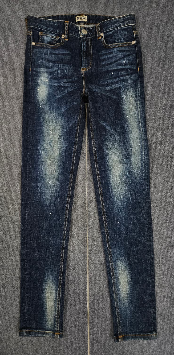 에비수 페인팅 다크블루 팬츠(급처) 상품이미지1