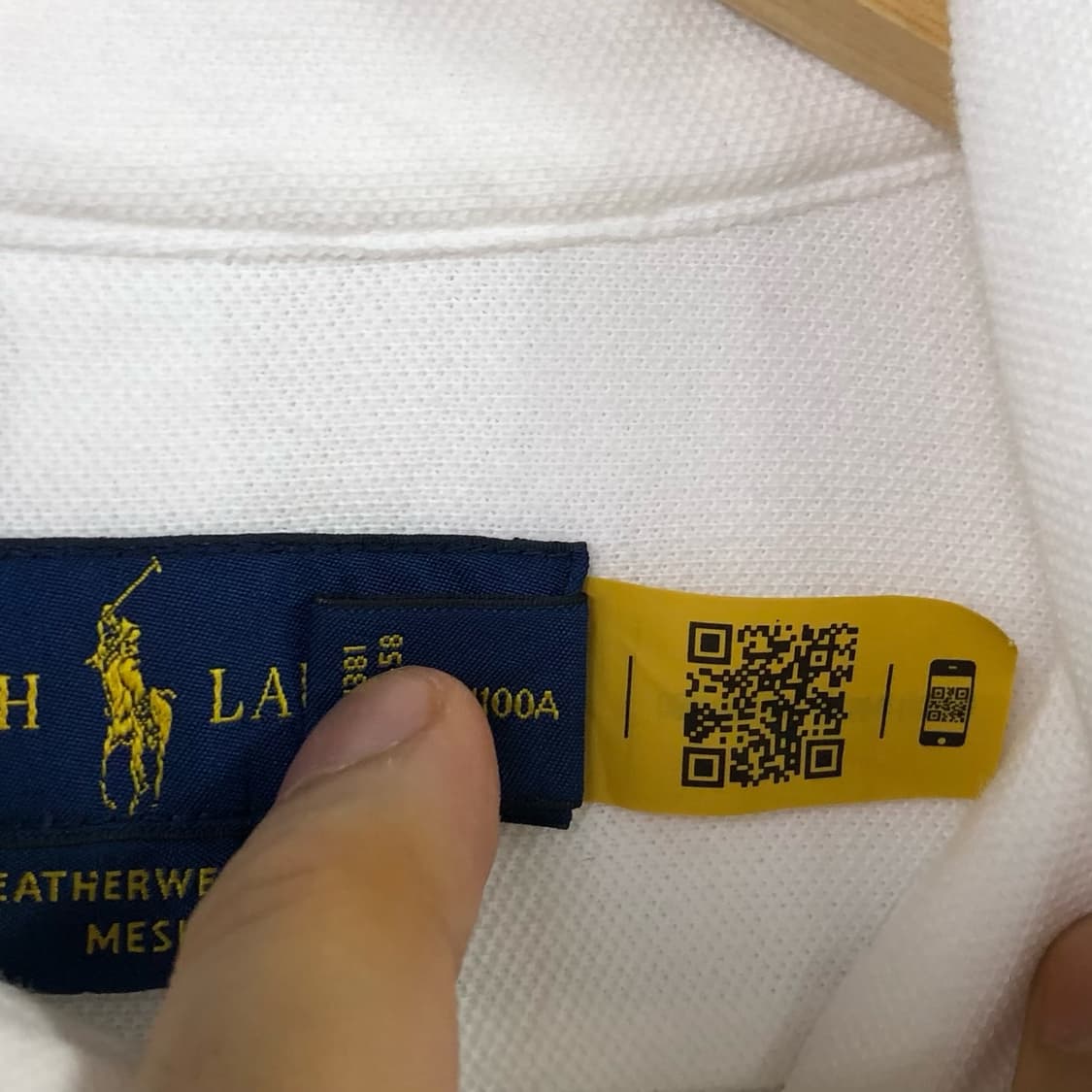 L 폴로 메쉬 화이트 셔츠 상품이미지5