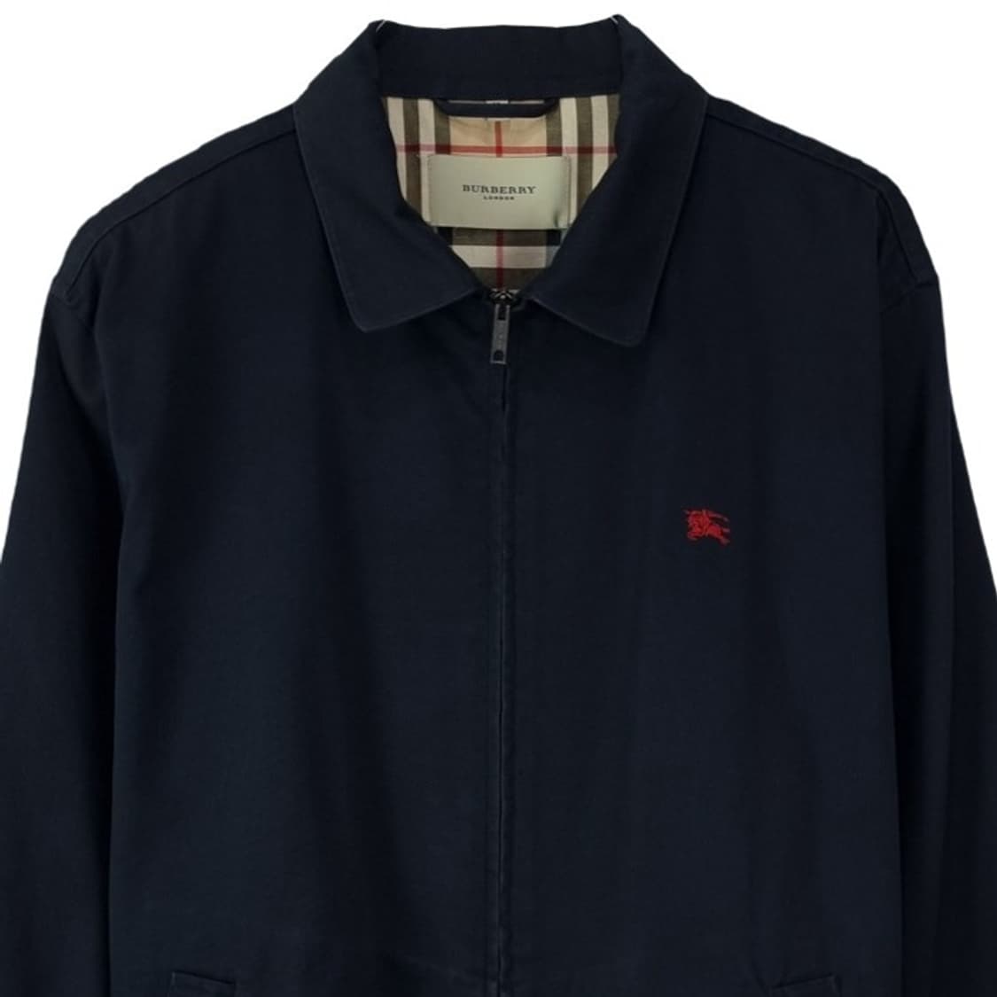 [버버리] 로고 자수 스윙탑 집업 자켓 네이비 P01500 상품이미지4