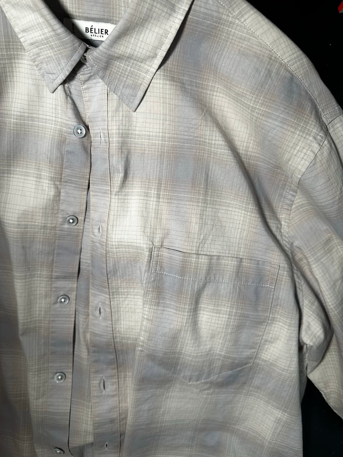 벨리에 X 마이라이브러리 치코 셔츠 Gray Plaid S 상품이미지2